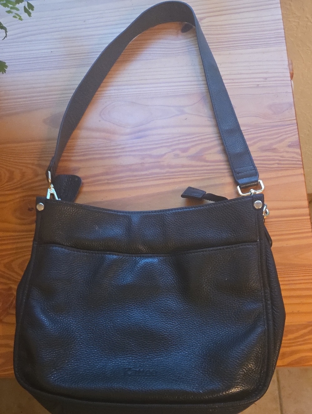 Classic Black Leather Shoulder Bag